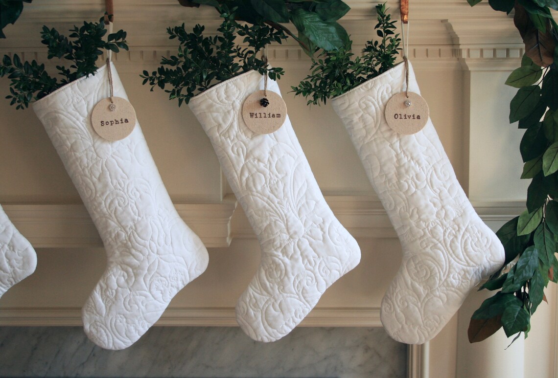 White Christmas Stocking White Stocking White Christmas | Etsy