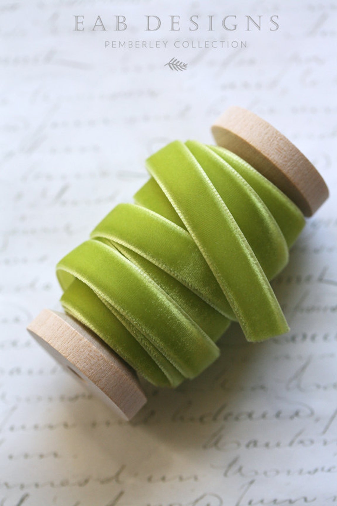 Chartreuse Velvet Ribbon: Light Green Wedding Favor Ribbon (3/8