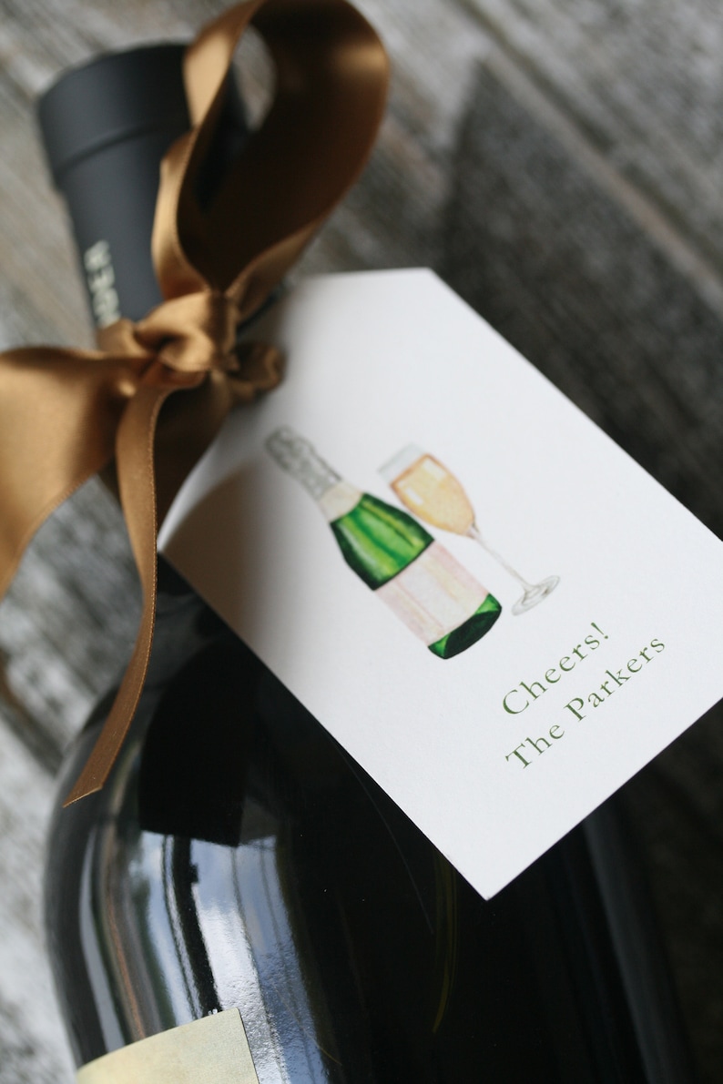 Wine Tag, Personalized Wine Tag, Personalized Hostess Gift, Custom Wine Tag, Wine Label, Hostess Gift, Wine Gift Tag, Custom Gift Tag image 1