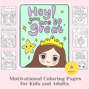 Positive Affirmation Coloring Pages: Motivational Art for Kids & Adults (PDF Download)