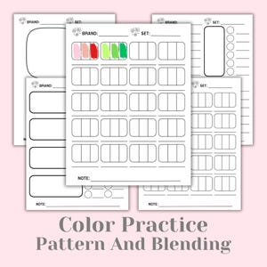 Coloring Practice Worksheets: Swatch Charts for Alcohol Markers (PDF Download)