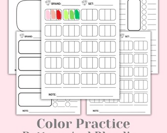 Coloring Practice Worksheets: Swatch Charts for Alcohol Markers (PDF Download)