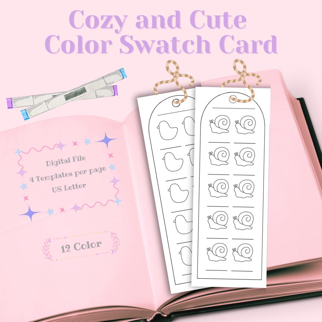 Printable Color Swatch Bookmarks: Marker & Watercolor Testing (PDF ...