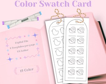 Marcapáginas imprimibles con muestras de color: Pruebas con rotuladores y acuarelas (Descarga en PDF)