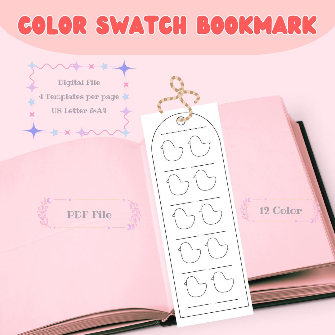 Printable Color Swatch Bookmarks | Alcohol Marker Testing Strips ...