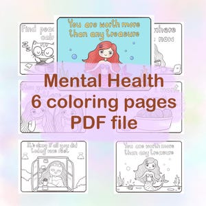 Mental Health Coloring Pages: Self-Confidence Therapy Printables (PDF)