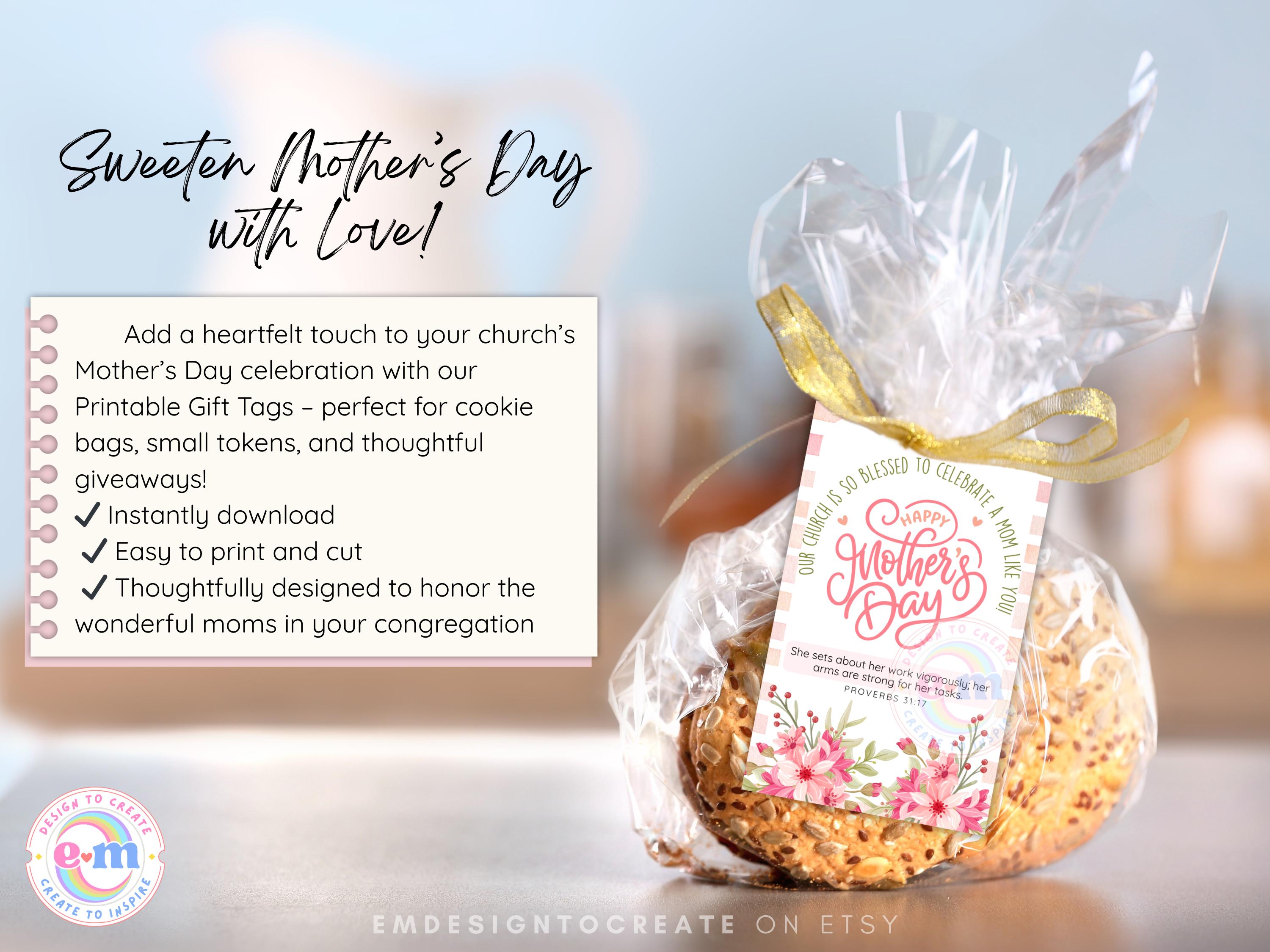 PRINTABLE Church Mother's Day Gift Tags, Mothers Day Scripture Cards ...