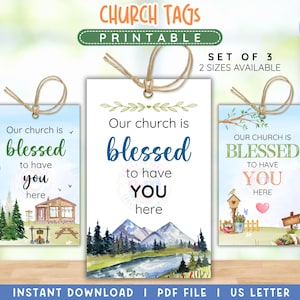 Church Gift Tags PRINTABLE, Generic Gift Tags for Church - Appreciation Celebration Religious Event, Sunday School Treat Bag Label Favor Tag