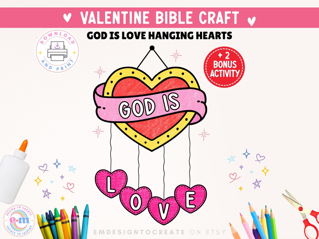 Christian Valentine's Day Craft for Kids, Printable Bible Lesson ...