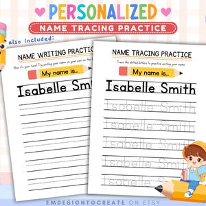 Pre-K Custom Name Tracing Worksheet, Handwriting Practice for Kids, Personalized Name Tracing for Preschool for Kindergarten Printable PreK