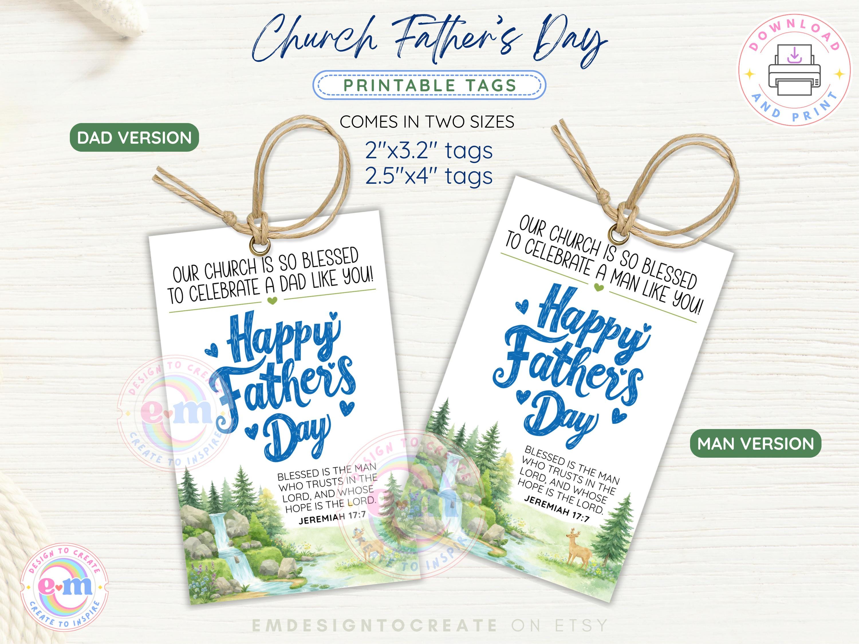 Church Father’s Day Gift Tag Printable, Happy Father's Day Bible Verse ...