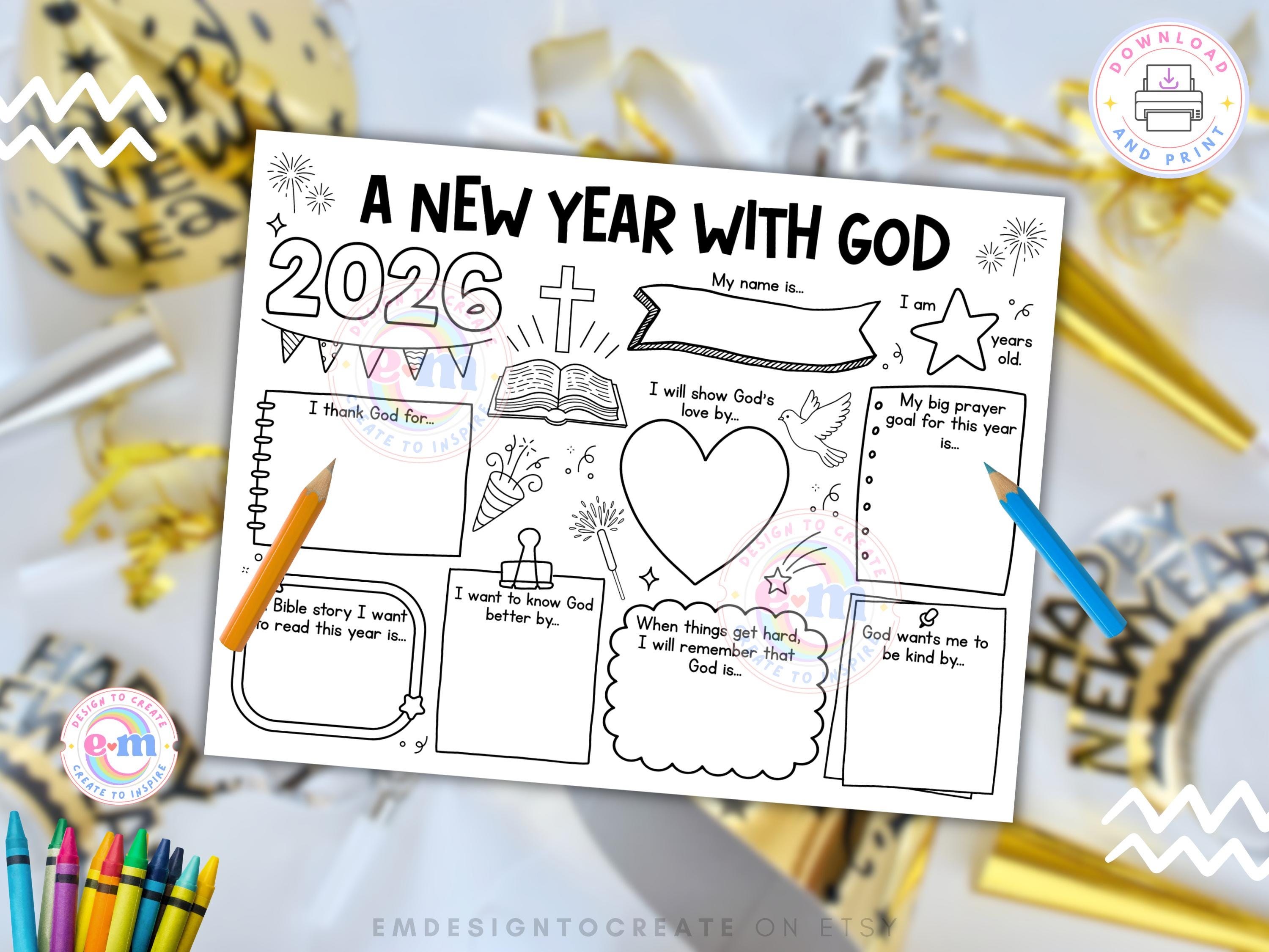 Christian Kids New Year’s Resolution Printable: New Year Goals ...