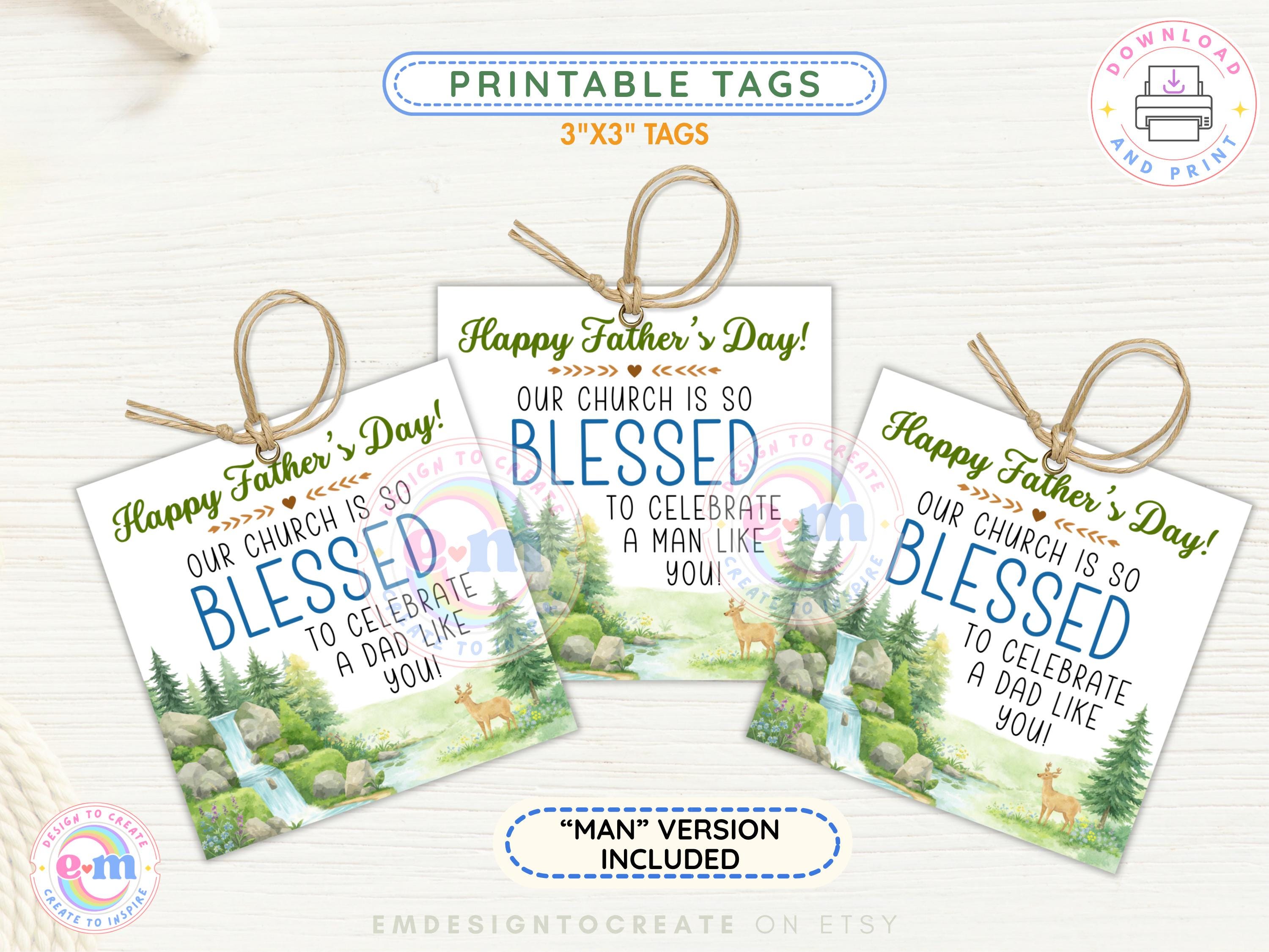 Father's Day Church Gift Tags Printable, Happy Father's Day Tag ...