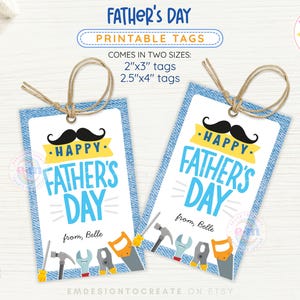 Etiquetas para impressão para o Dia dos Pais, Etiqueta para presente de Feliz Dia dos Pais, Etiqueta para lembrancinhas da caixa de ferramentas, Etiquetas para biscoitos, Etiquetas para o Dia dos Pais com bigode, DOWNLOAD INSTANTÂNEO
