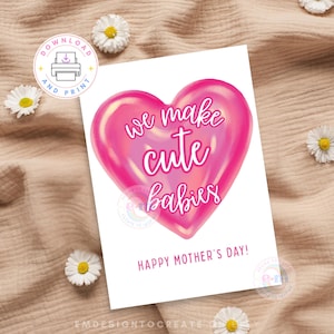 Cartão engraçado de Dia das Mães para esposa, Cartão fofo para imprimir, Feliz Dia das Mães, Cartão divertido, DOWNLOAD INSTANTÂNEO, Cartão 5x7, Presente para esposa