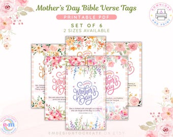 Mother's Day Printable Scripture Gift Tags, Proverbs 31 Christian Bible Verse Tags, Church Moms Gift, Digital Download (PDF)