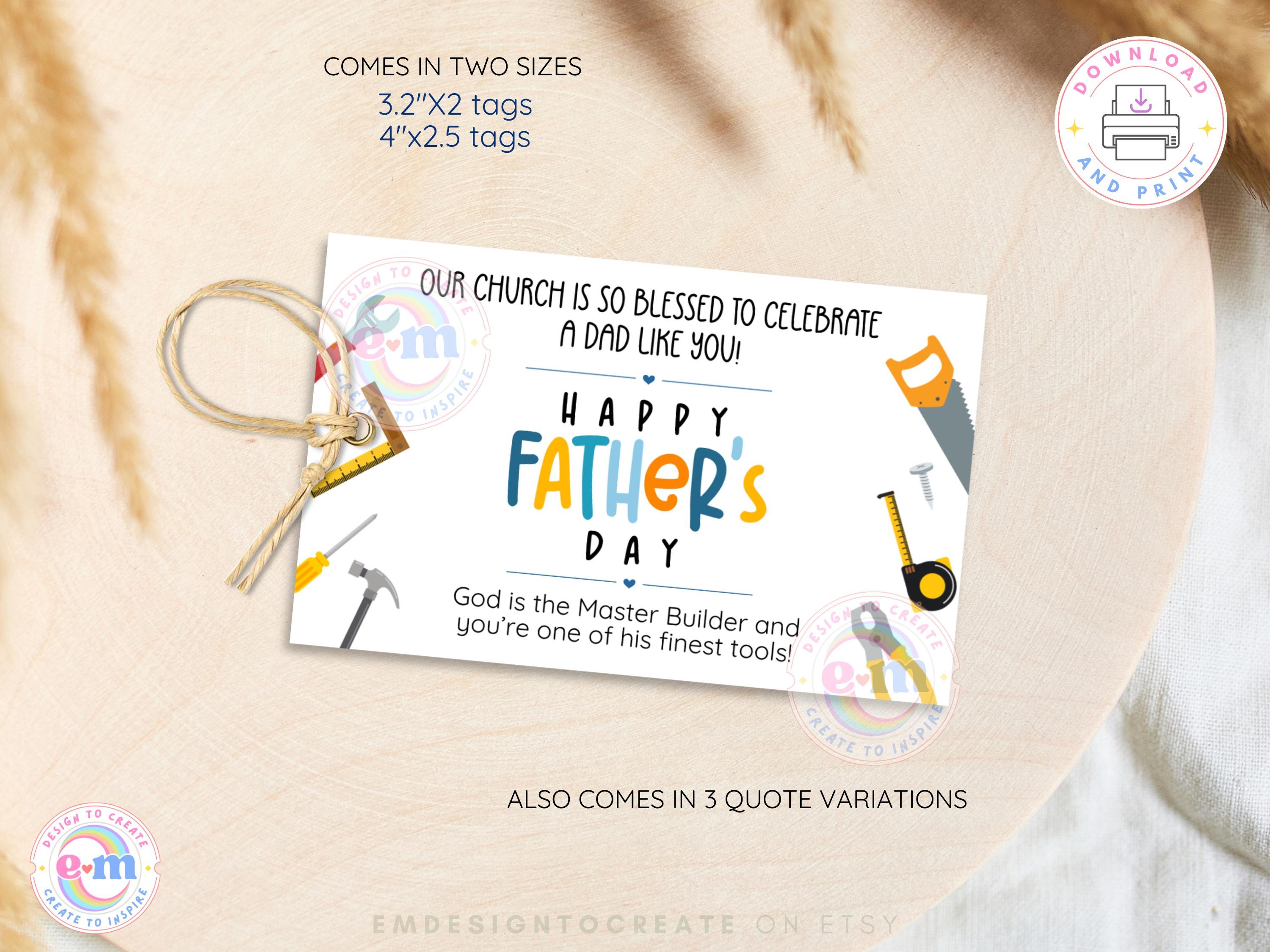 Church Father's Day Gift Tags Printable, Happy Father's Day Favor Tags ...