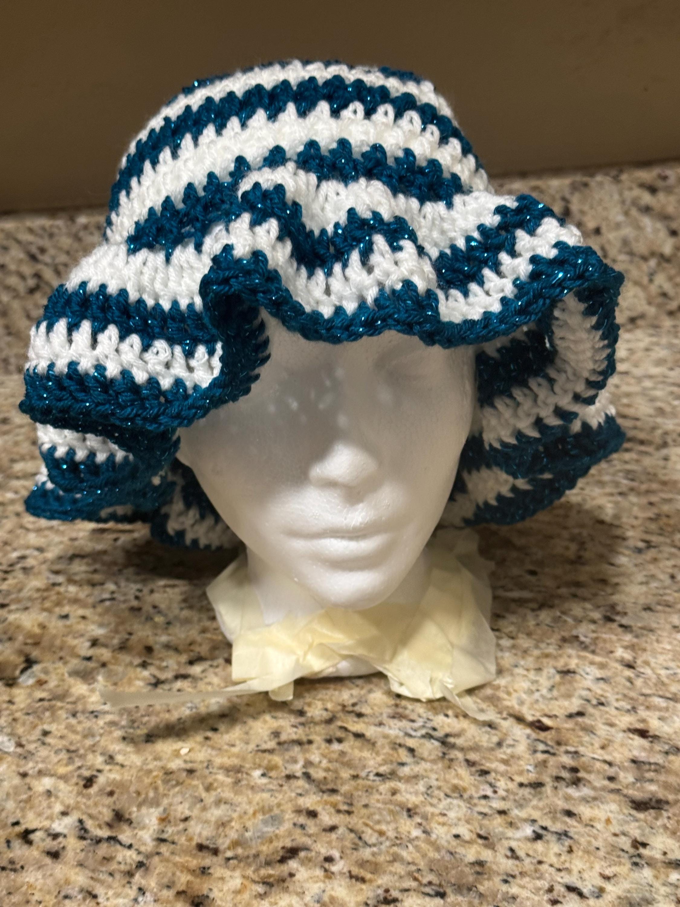 Custom Crochet Short Ruffle Brim Hat Crochet ruffle bucket hat - Shyler Crochets main image 4