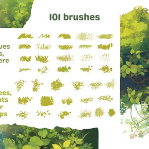 Procreate Brushes: Foliage Frenzy, 101 Plant Leaf Brushes for Lush ...