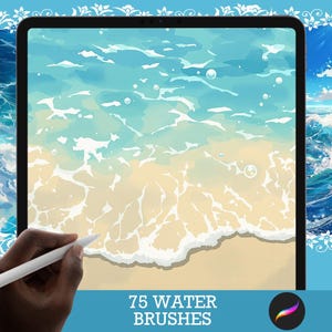 Procreate-borstels: Aqua Magic, 75 waterborstels met watertextuur, zee, bubbels, zand