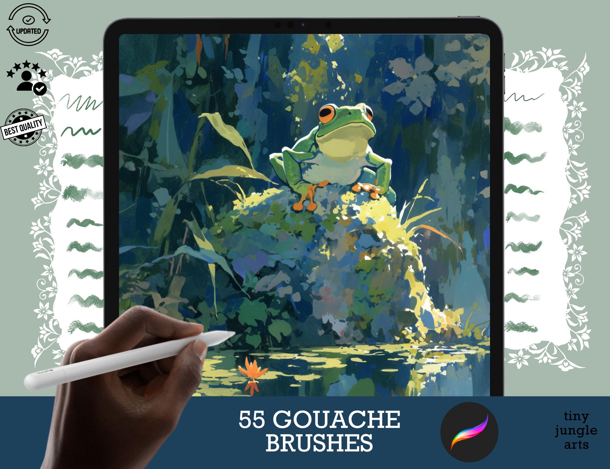 Pinceles para Procreate: Nature’s Gouache – 55 pinceles de gouache realista para paisajes, plantas y fauna