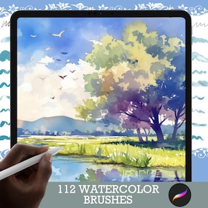 Procreate-penselen: aquarelwonder, 112 realistische aquarelpenselen voor perfecte natuurkunst