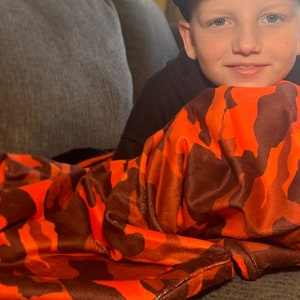 Camouflagedeken jongens zachte jachtdeken oranje groen wit grijs en roze camouflage deken opties