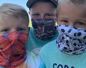 4 PCS Kids Neck Gaiters Balaclava for Toddler Boys Girls Face Covering Scarf Bandanas for Children Cycling Outdoor Sport