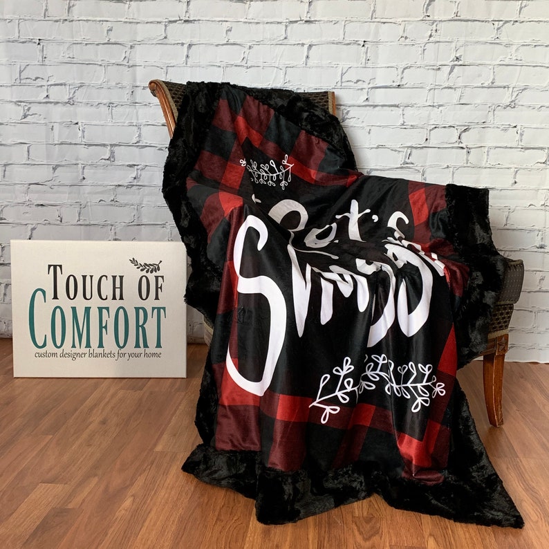Lets Cuddle Buffalo Plaid Minky Cuddle Blanket