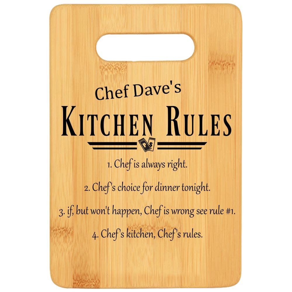 Personalized Chefs Kitchen Rules Bamboo Cutting Board Etsy Ireland