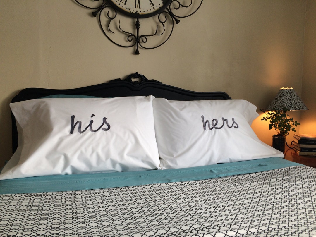 Personalized Couples Pillow Case His and Hers Custom Mr and Etsy