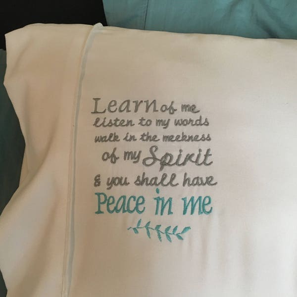 Scripture Pillowcase D&C 19:23 LDS Youth Theme 2018 Mutual Young Men Young Women Pillow Case Pillowcases Bible Peace in Christ Learn of Me