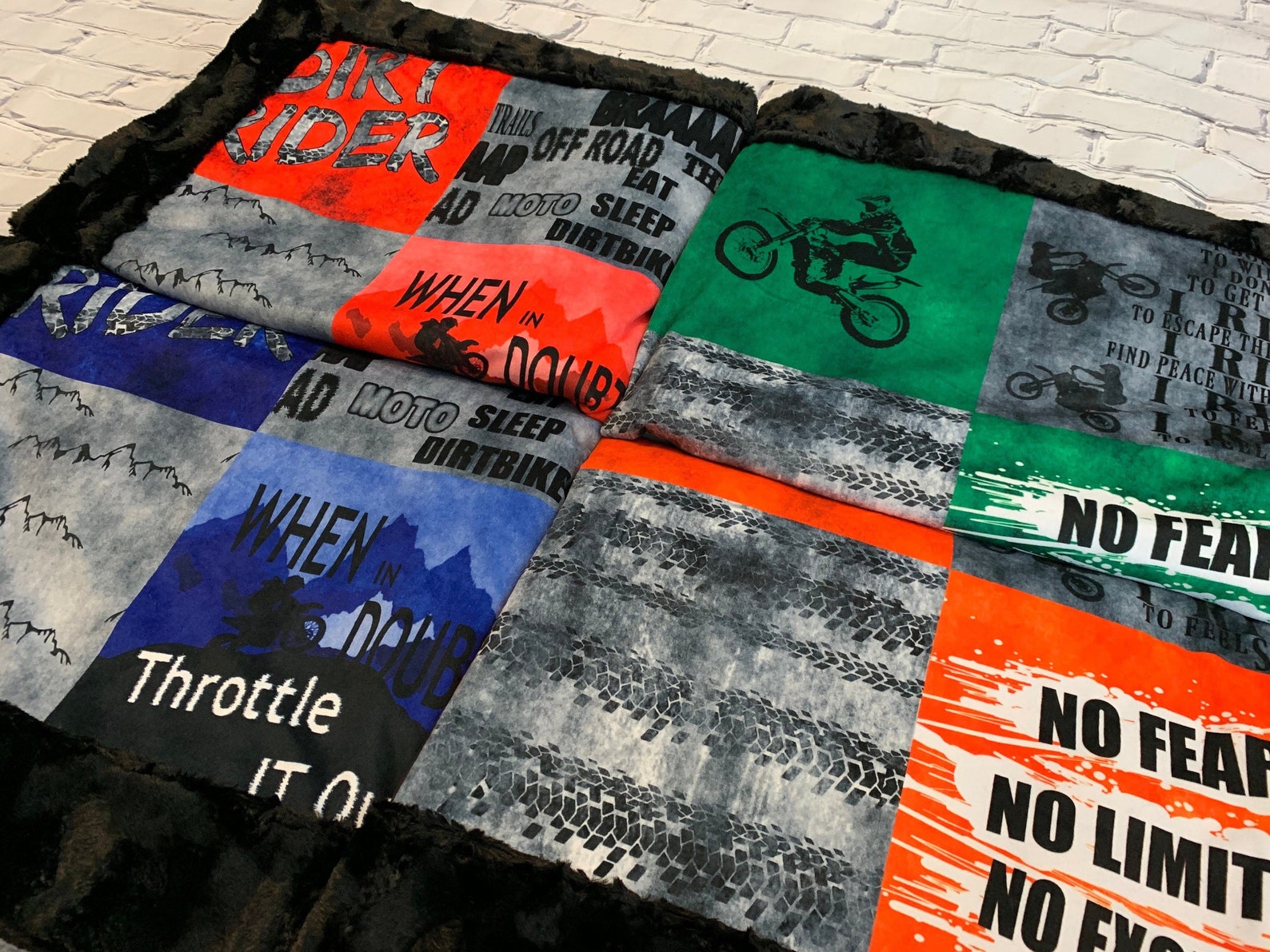 Boys Minky Blanket Dirt Bike Motorcycle Blanket Red Honda Etsy