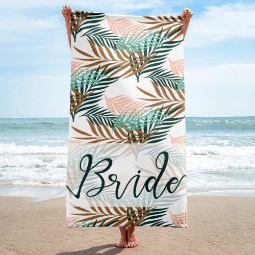 Personalized Wedding Beach Towel Tropical Palm Honeymoon Etsy