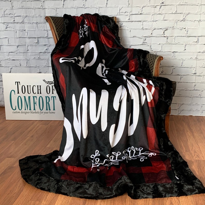 Lets Cuddle Buffalo Plaid Minky Cuddle Blanket