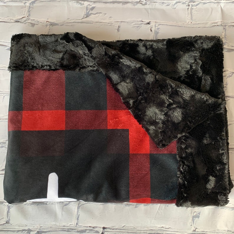 Lets Cuddle Buffalo Plaid Minky Cuddle Blanket