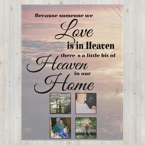 Memory Blanket With Photos, Personalized Memory Blanket, Custom Printed Minky Throw, Heavens in our Home