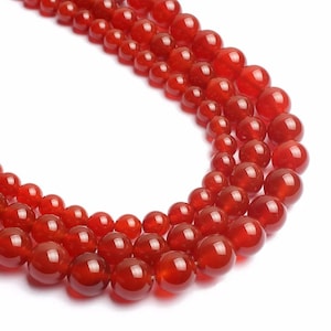 Red Agate Carnelian Natural Stone Beads|Red Carnelian Beads|AAA Natural Carnelian|Loose Round Beads For Jewelry Making 15&quot;Strand 4mm 6mm 8mm