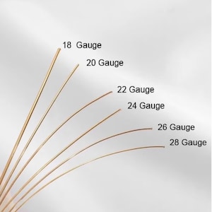 May include: A comparison of different gauge wires, ranging from 18 gauge to 28 gauge. The wires are arranged in order of thickness, with the thickest wire at the top and the thinnest wire at the bottom.