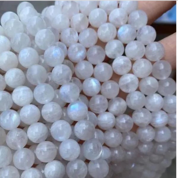 AAA Moonstone Beads|Natural White Moonstone Beads|blue flash moonstone|Healing Gemstone Loose Beads for Jewelry 6mm 8mm 7.5’’ 15’’strand