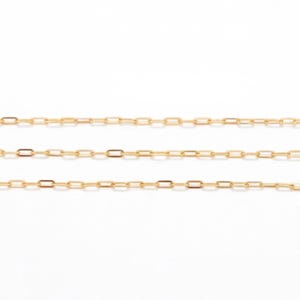 18k gold fill paperclip chain/oval link chain/chains for permanent jewelry making/wholesale/DIY paperclip chain/necklace/bracelet 1.7mm