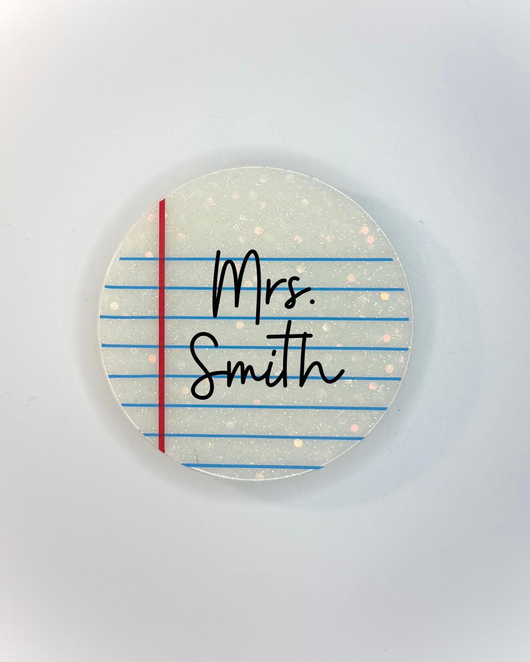 Personalized Glitter Notebook Paper Coaster - Etsy