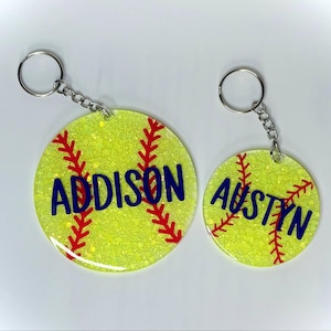 Personalized Softball Keychain/Bag Tag