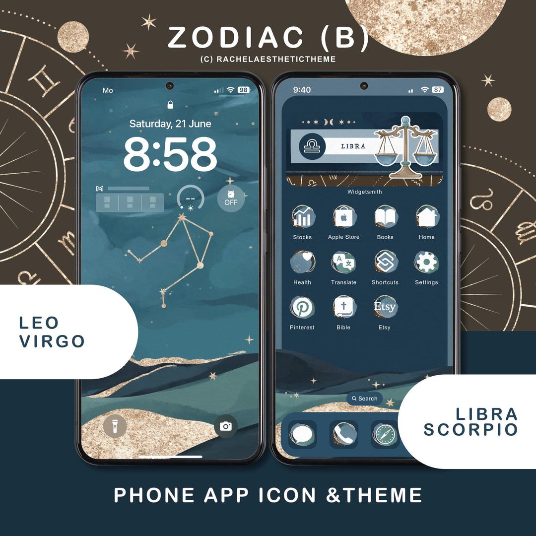 Horoscope App Icon for Leo, Virgo, Libra, Scorpio, Dark Minimal Ios26 ...