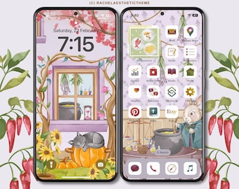 Witch Apothecary Phone App Icon, Forest Witch iOS26 Icon, Potion Study iPhone Icon, Cottage iOS Theme, Cat iOS18, Halloween Handdrawn Icon