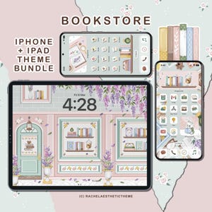 Bookstore iOS Theme Bundle, Bookstore Phone Theme, Book iPad Theme, Study iOS Theme, Study App Icon iOS26, Book App Widget Pack