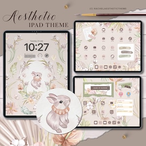 Boho iPad Theme, Bunny iPad, iOS18 Beige iPad, Neutral iPad, Biege Widget iPad, iOS Handdrawn App Icon, iPad Customise, Cute App Icon, iOS17
