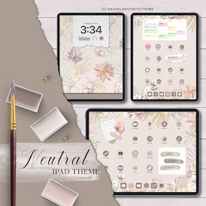 Neutral iPad Theme, iOS18 Minimalist iPad, App Icon Neutral, iOS Icon Minimal, Minimal App Icon Pack, Cozy iOS Theme, Cozy iPad Homescreen