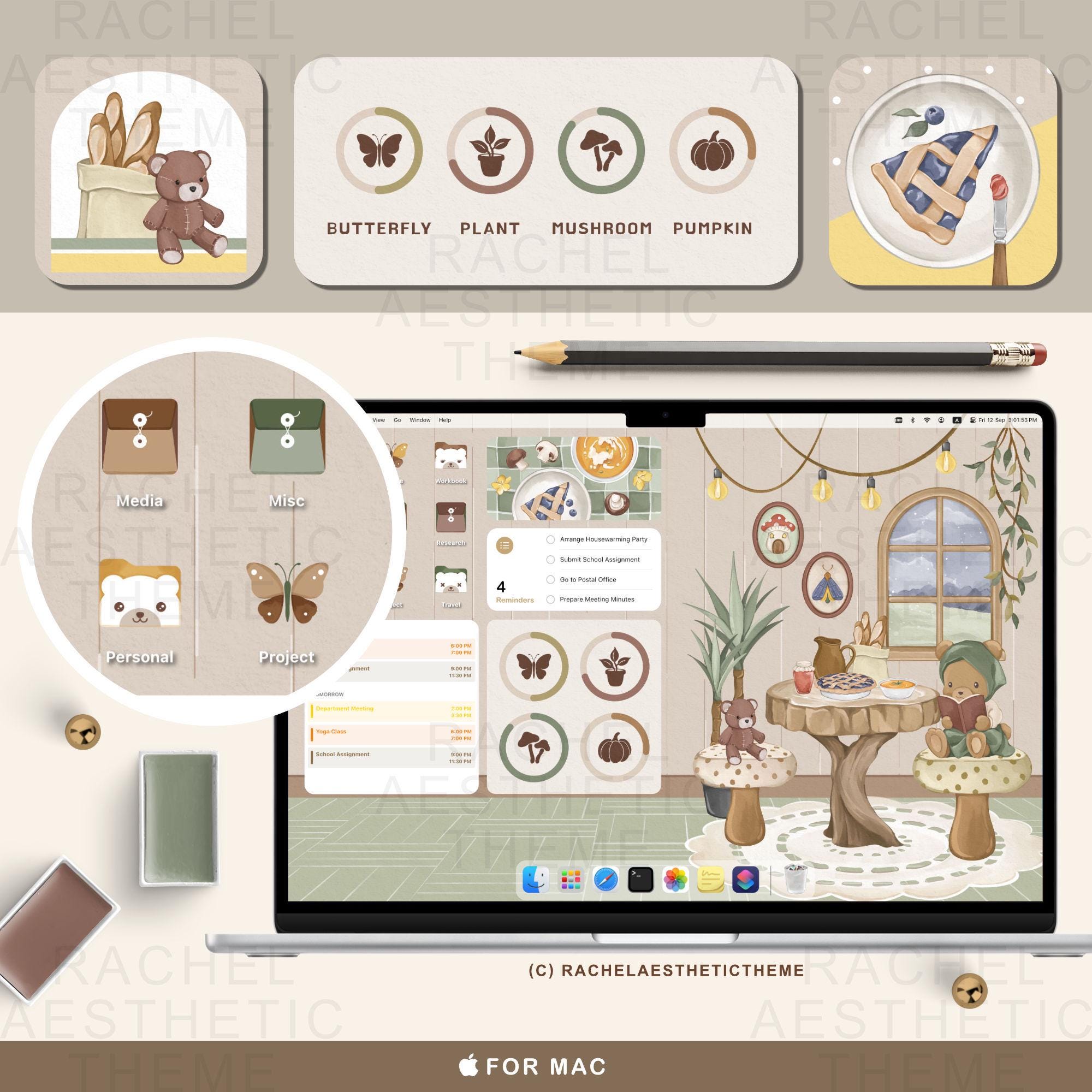 Cottagecore Folder Icon Cottage Desktop Wallpaper Set, Cottagecore Laptop Folder Icon Widget ...