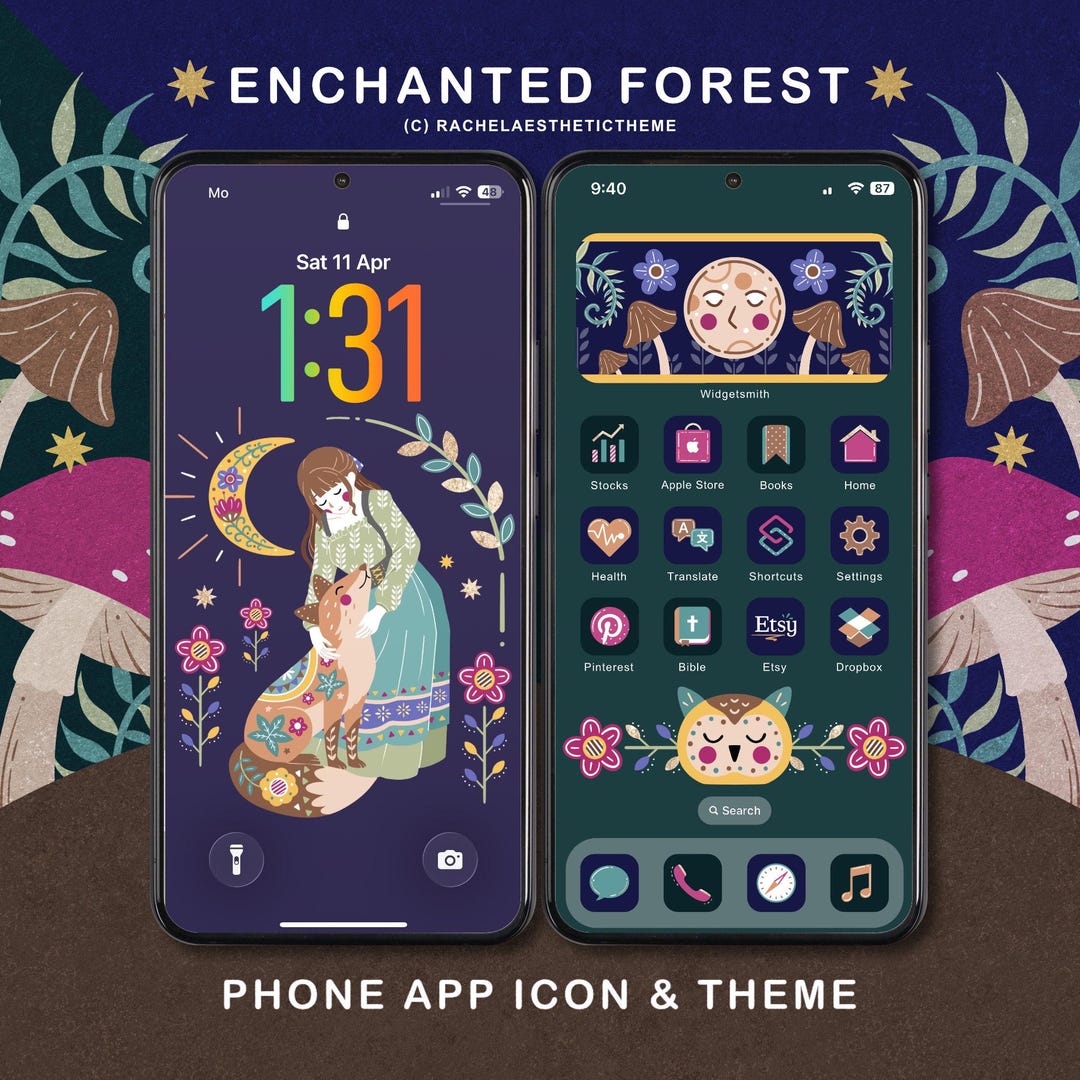 Enchanted Forest App Icon Pack, Dark Ios Icon Pack, Mushroom iPhone ...